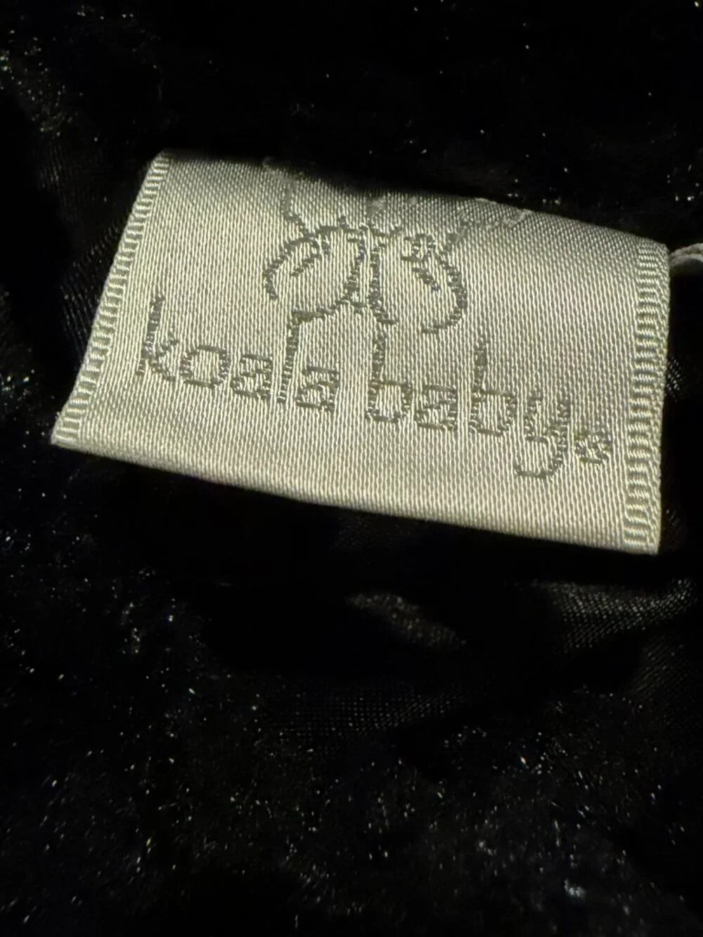 Koala Baby cropped black faux fur jacket with one button, size 9 months